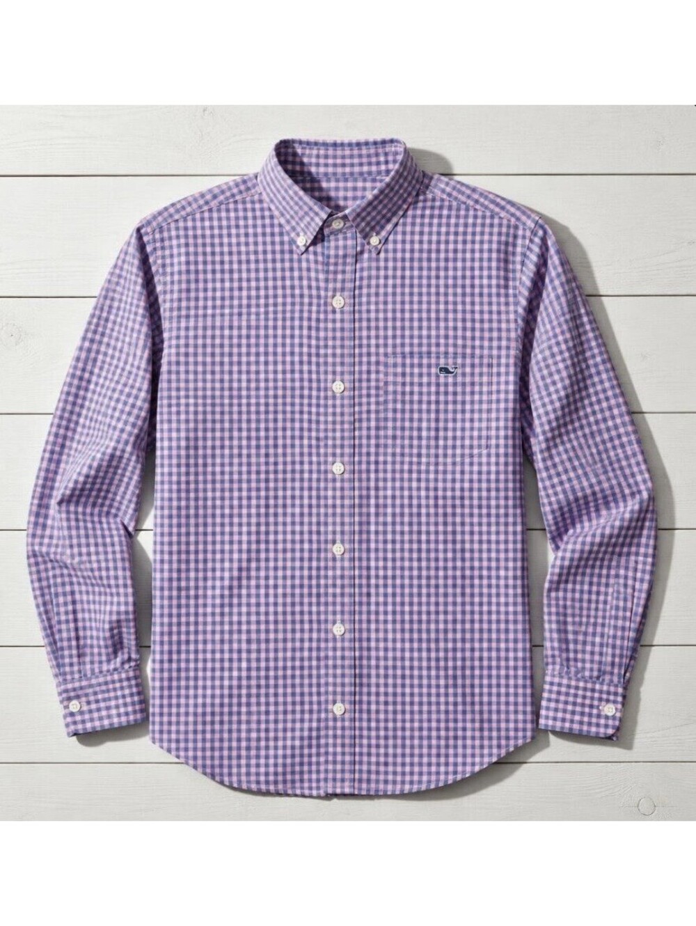 VINEYARD VINES Men’s Slim Fit Stretch Cotton Tucker Shirt In Blue|Pink Check-Med